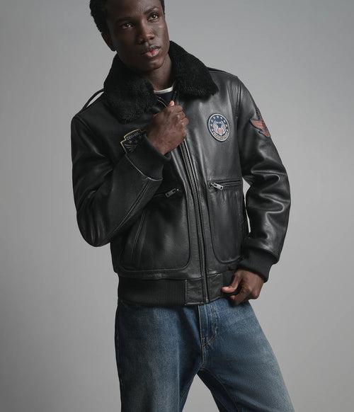 Cane Vintage Aviator Patch Bomber Jacket