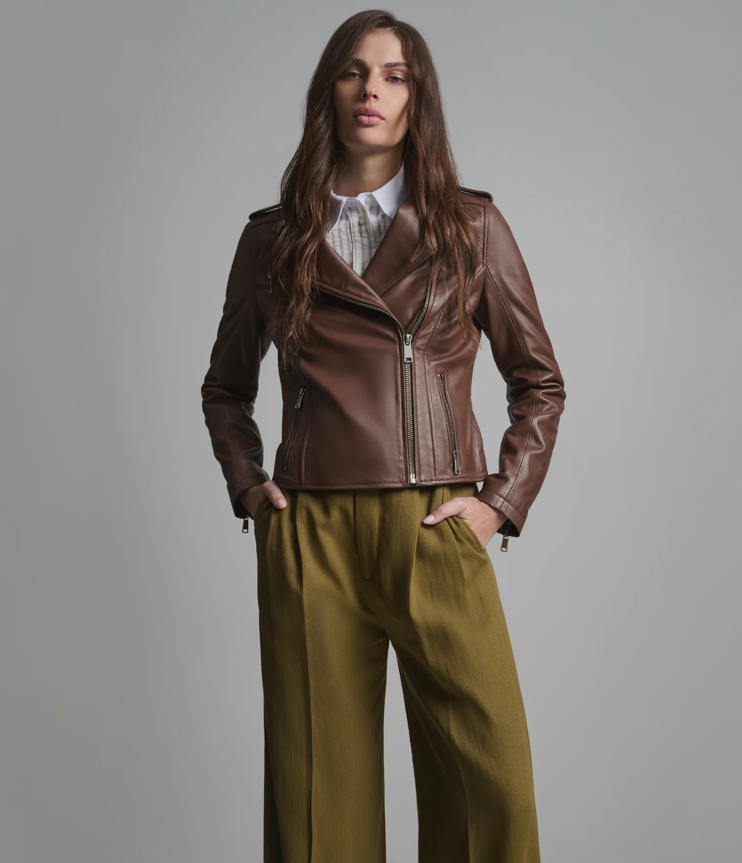 Madeline Asymmetrical Leather Jacket