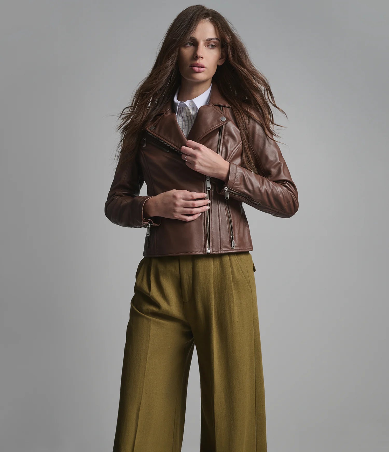 Madeline Asymmetrical Leather Jacket